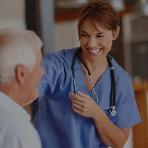 a doctor talking to a patient