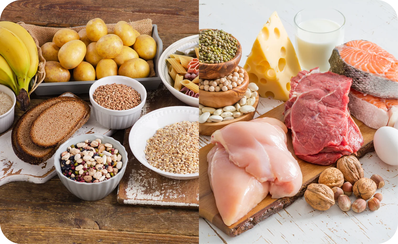 食べ物でいっぱいのテーブル