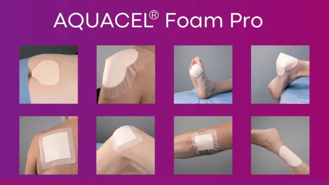 Aquacel Foam Pro Silikon-Schaumverbände mit der Hydrofiber® Technologie, auch für komplizierte Körperstellen